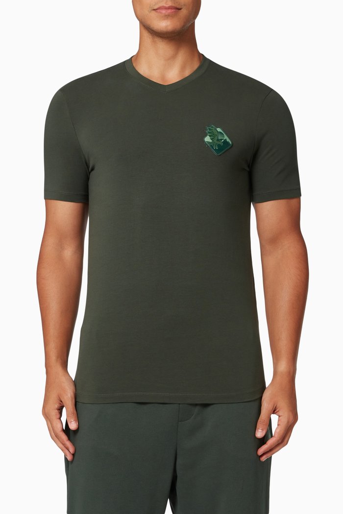 

Eagle Logo T-Shirt in Cotton Jersey, Green