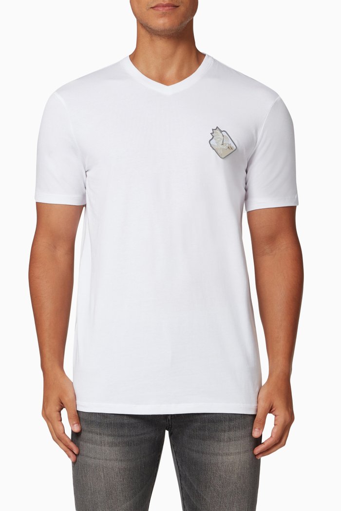 

Eagle Logo T-Shirt in Cotton Jersey, White
