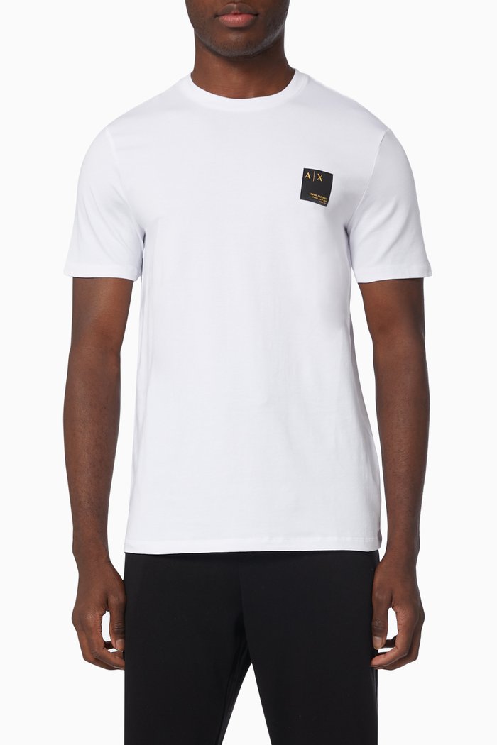 

Logo Patch T-shirt in Jersey, White