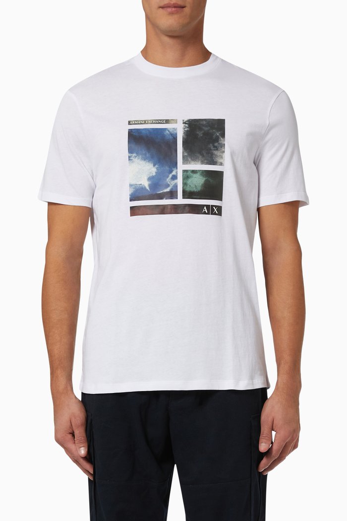 

Printed T-Shirt in Cotton Jersey, White