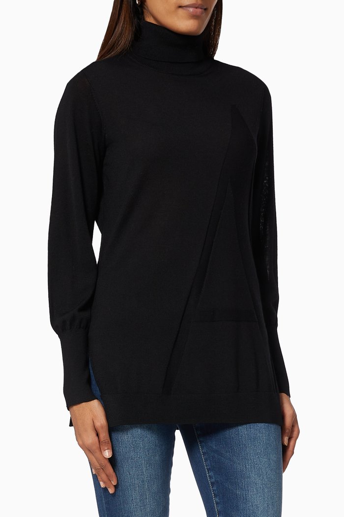 

A|X Logo Turtleneck Sweater in Lightweight Knit, Black