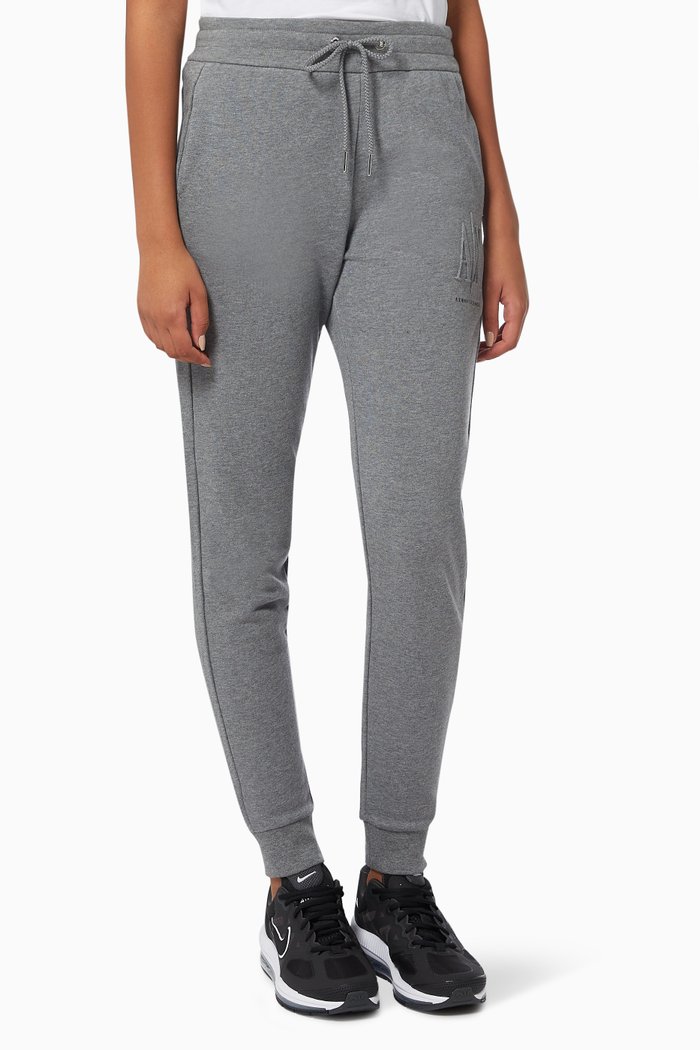 A|X Icon Logo Joggers in Cotton Knit, Grey