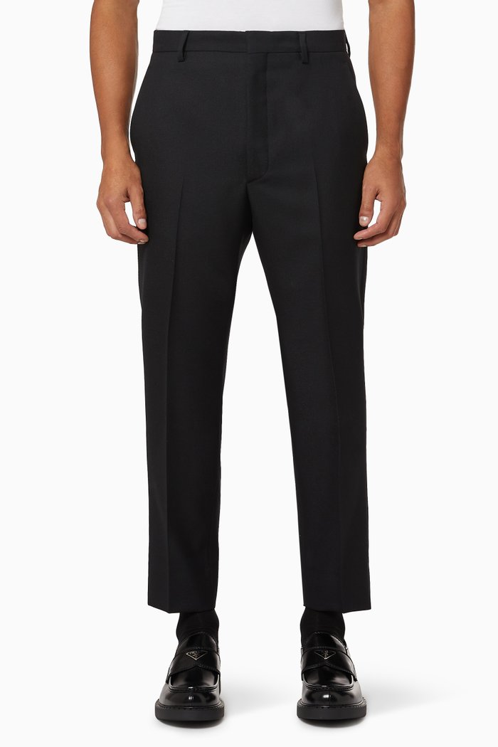 

Slim Pants in Wool Blend, Black