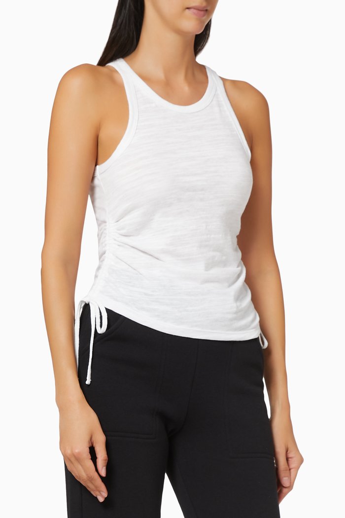 

Cinched Tank Top in Jersey, White