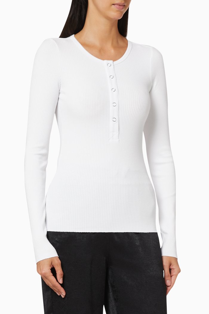 

Henley T-shirt in Jersey, White