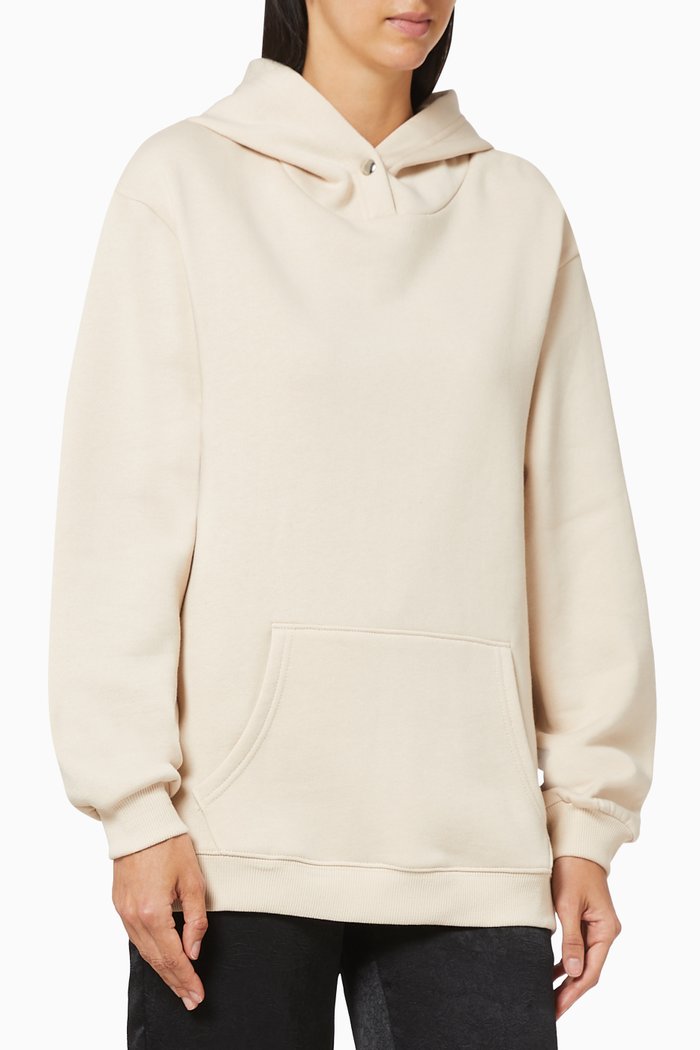 Snap Hoodie in Cotton, Neutral