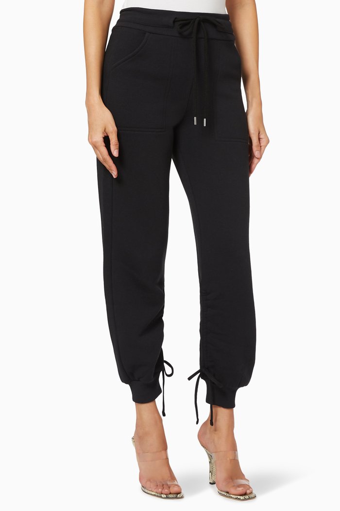 

Cinched Sweatpants in Cotton, Black