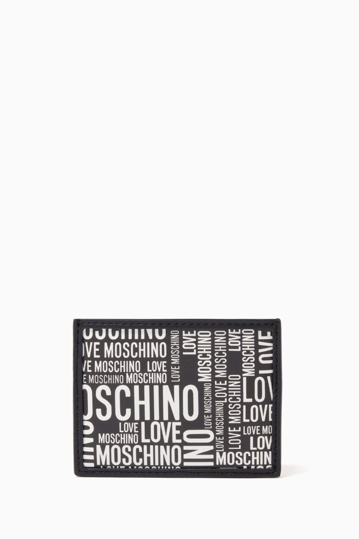 

Logo Print Cardholder in Faux Leather, Black