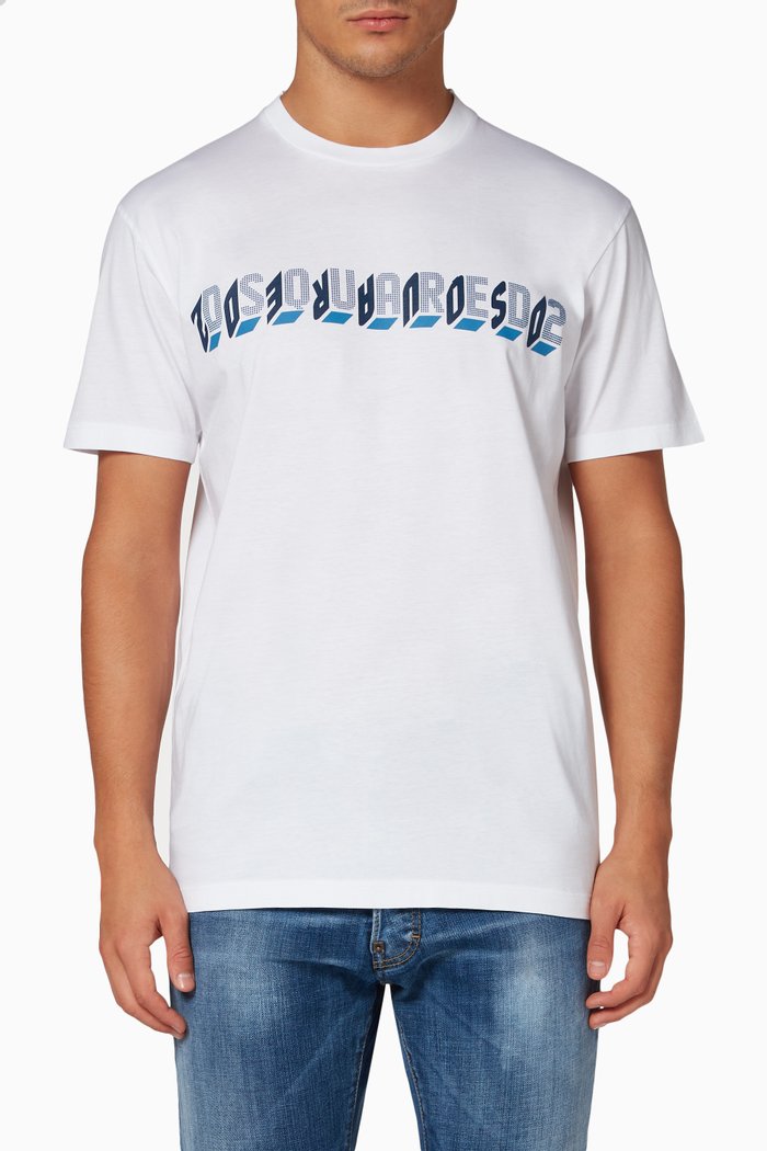 

Dsquared2 Mirror T-shirt in Cotton Jersey, White
