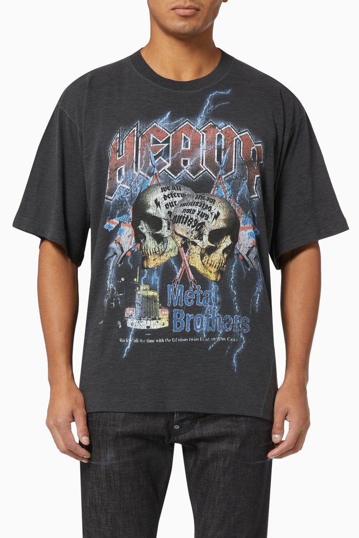 

D2 Heavy Rock T-shirt in Cotton Blend, Black
