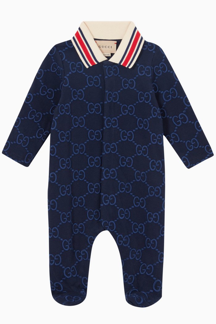 

GG One-piece in Stretch Cotton Piquet, Blue