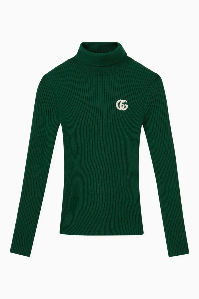 GG Turtleneck in Wool, Green