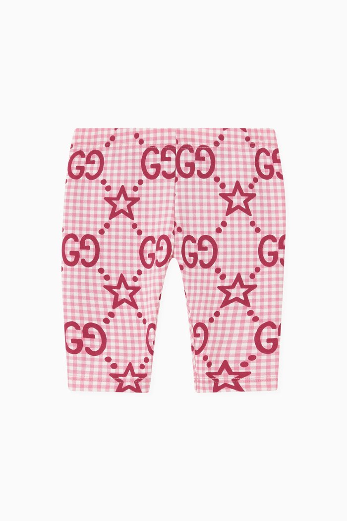 

GG Check Leggings in Jersey, Pink