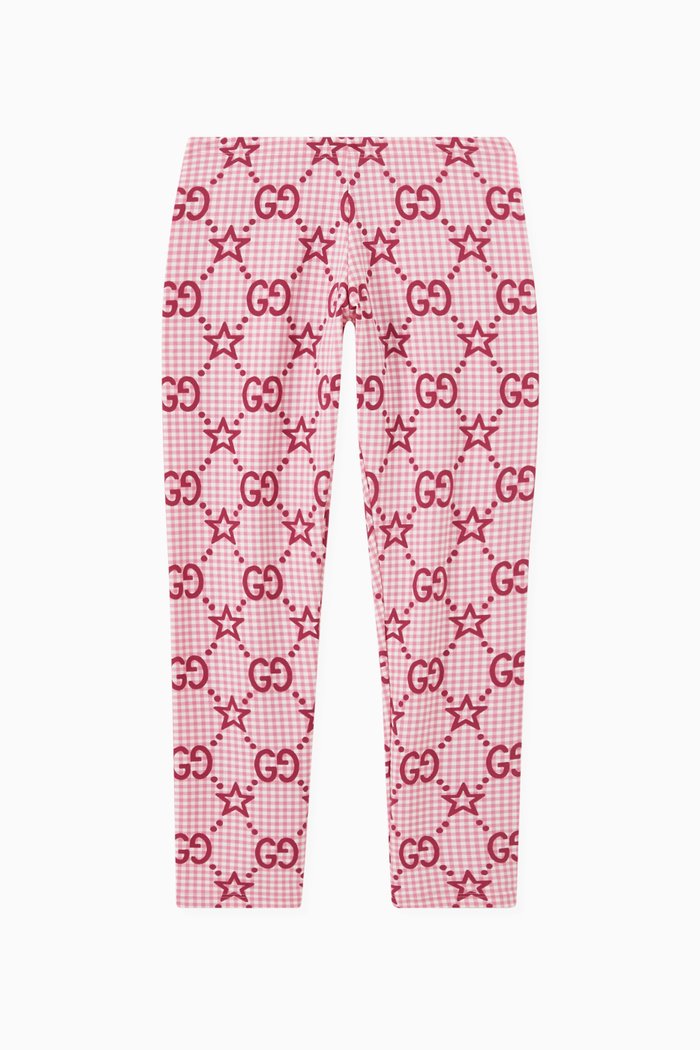 

GG Check Leggings in Jersey, Pink