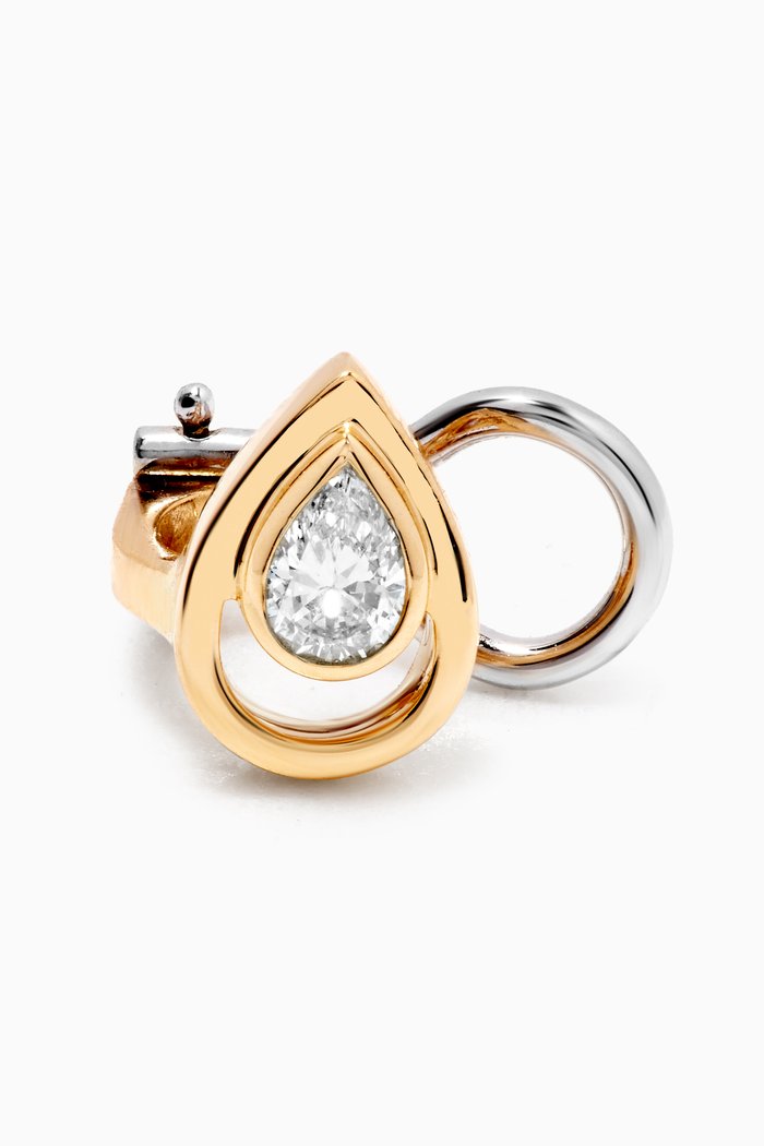

Rock Blossom Drop Diamond Cuff Earring in 18kt Yellow Gold