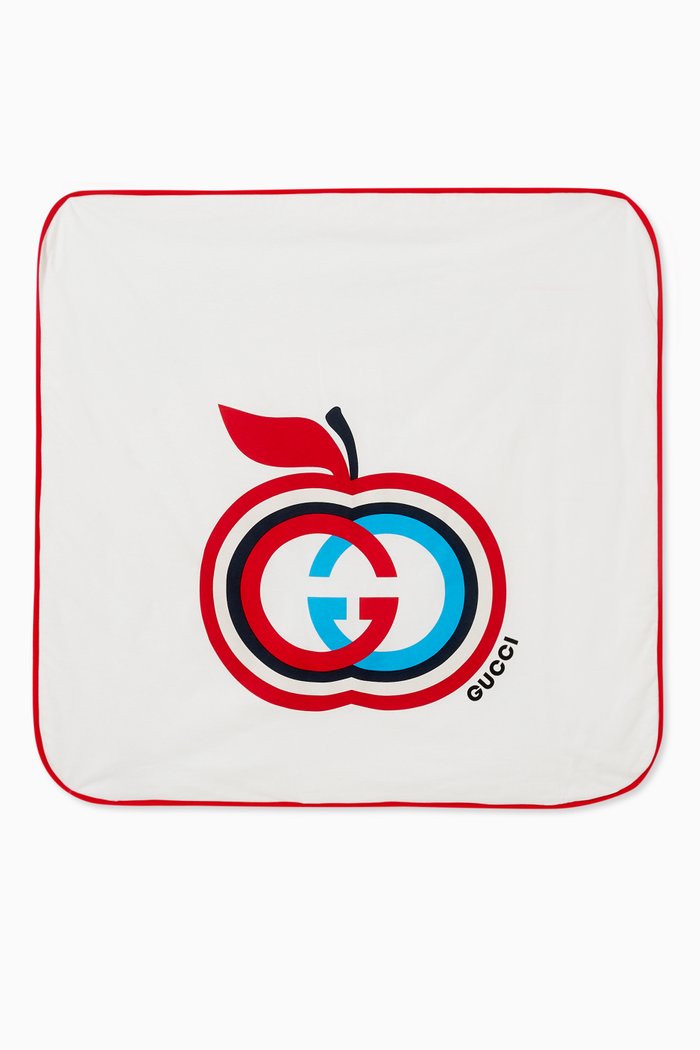 

Interlocking G Apple Snack Blanket in Cotton, White