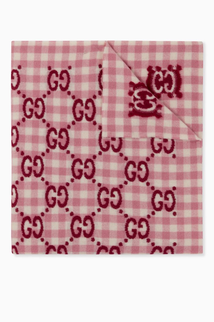 

GG Blanket in Check Wool, Pink