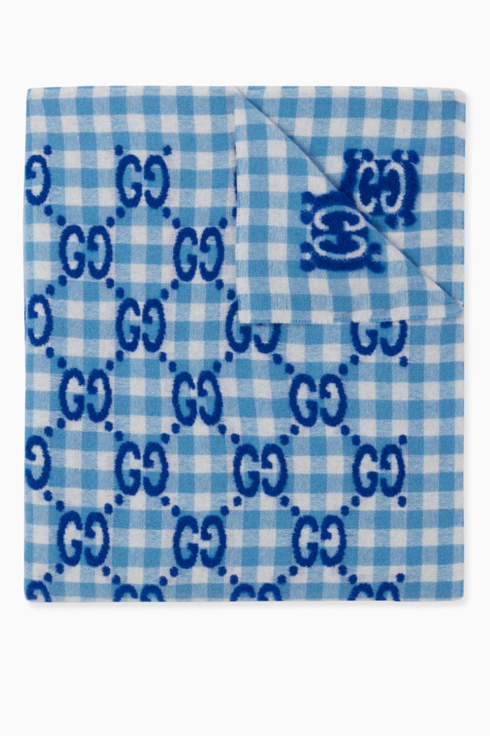 

GG Blanket in Check Wool, Blue