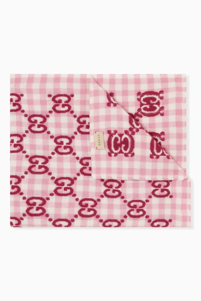

GG Blanket in Check Wool, Pink