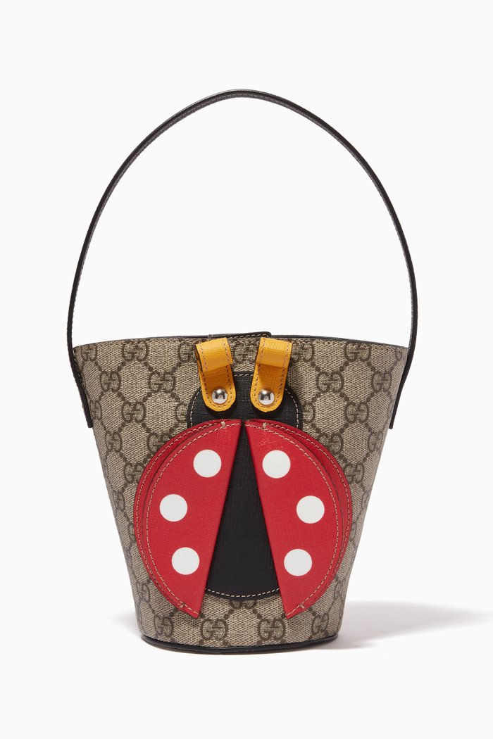 

Ladybug Bucket Bag in GG Supreme Canvas, Neutral