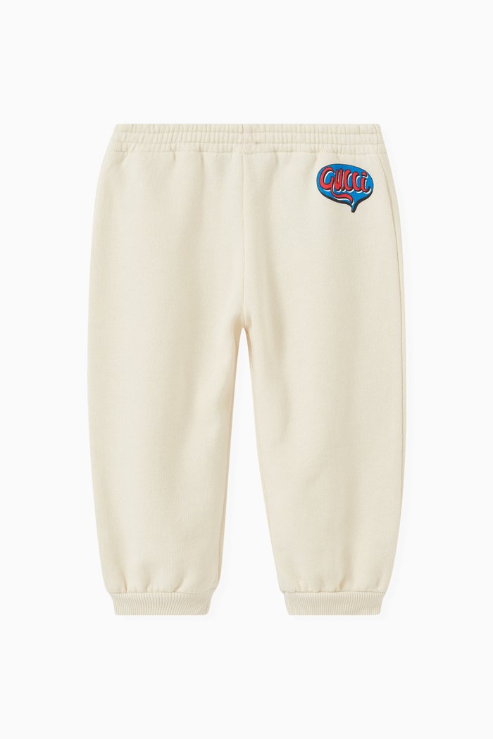 

Comic Logo Print Sweatpants in Cotton Jersey, White