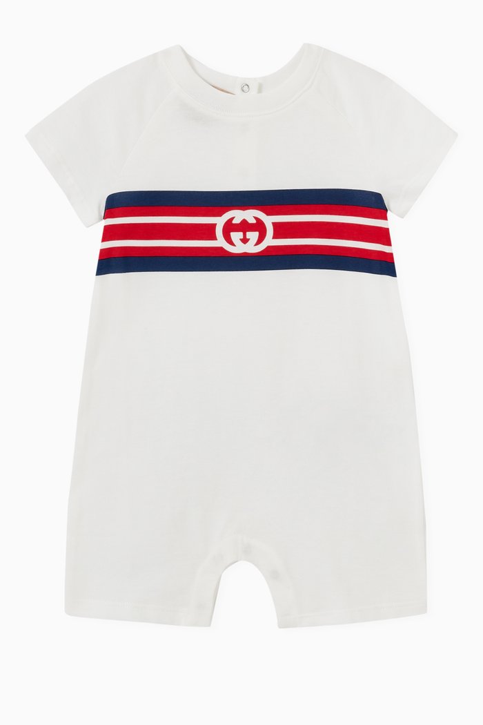 

Interlocking G Baby One-piece in Cotton, White
