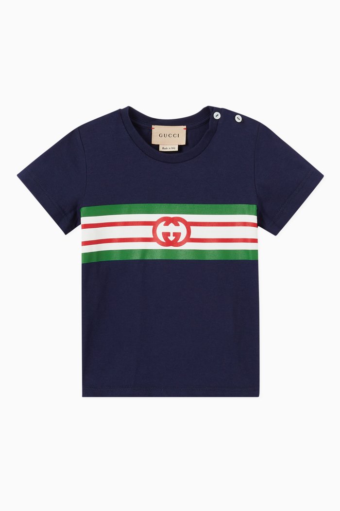 

Interlocking G Baby T-shirt in Cotton, Blue