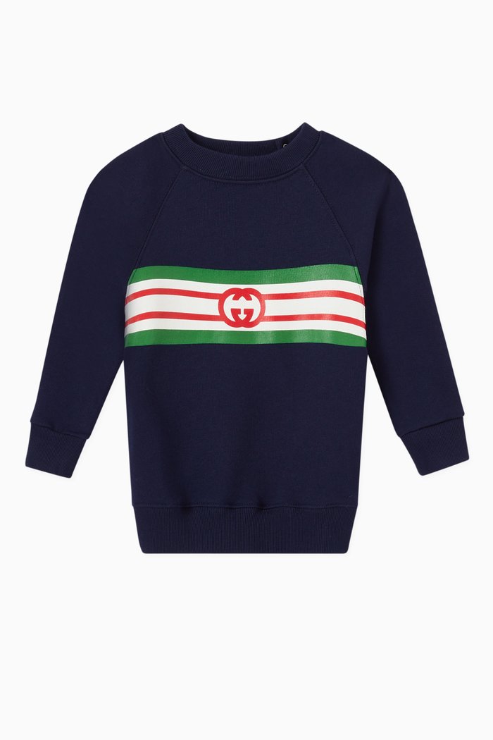 Interlocking G Baby Sweatshirt in Cotton, Blue