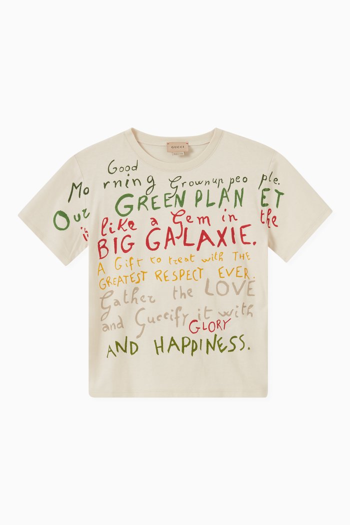 Gucci Print T-shirt in Cotton, White