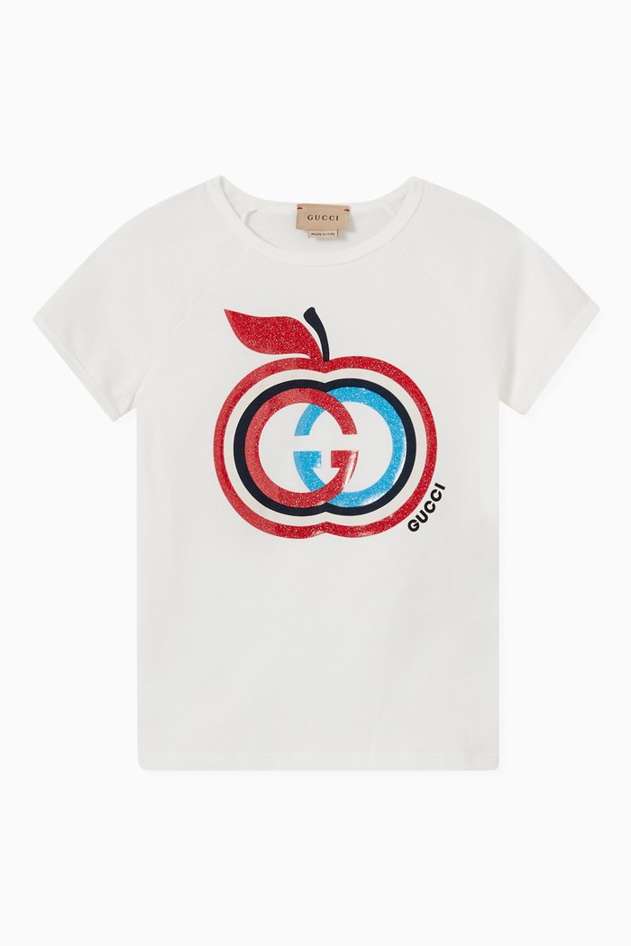 

Interlocking G Apple T-shirt in Cotton, White