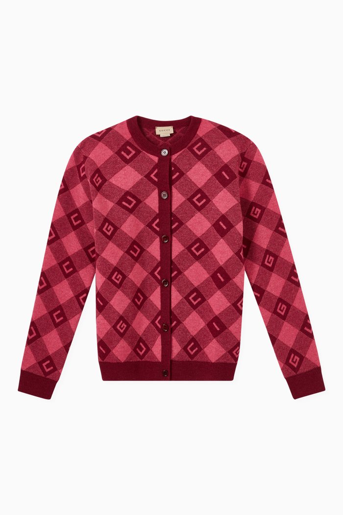 

Gucci Cardigan in Check Wool, Multicolour