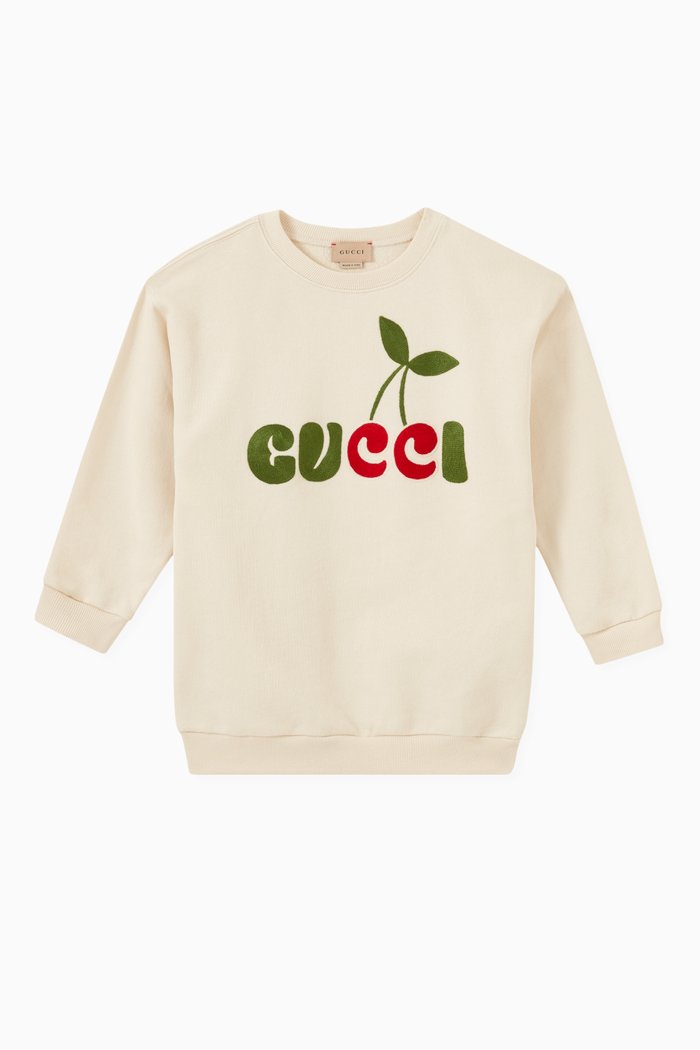 

Gucci Cherry Sweatshirt in Felted Cotton Jersey, White