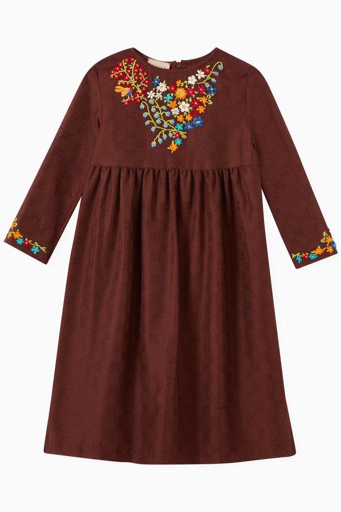 

Ouverture Dress in GG Cotton Jacquard, Brown