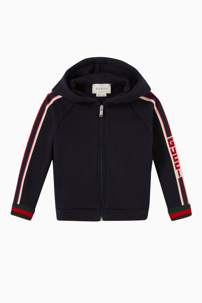 Gucci Stripe Baby Sweatshirt in Cotton, Blue