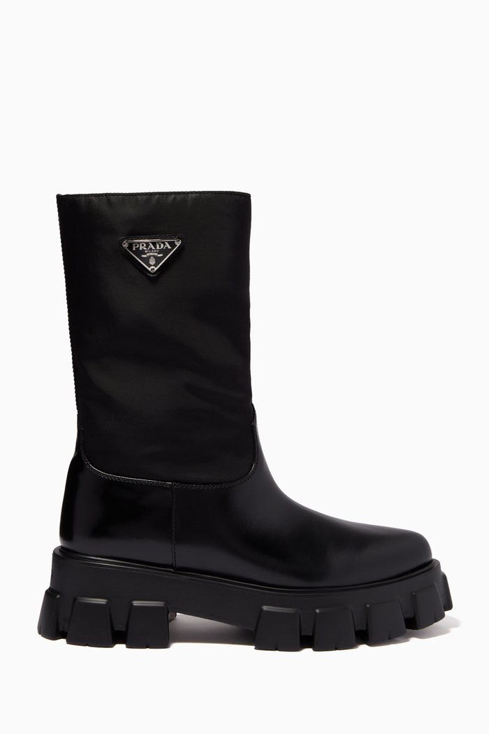 

Monolith Boots in Re-Nylon & Sharp Leather, Black