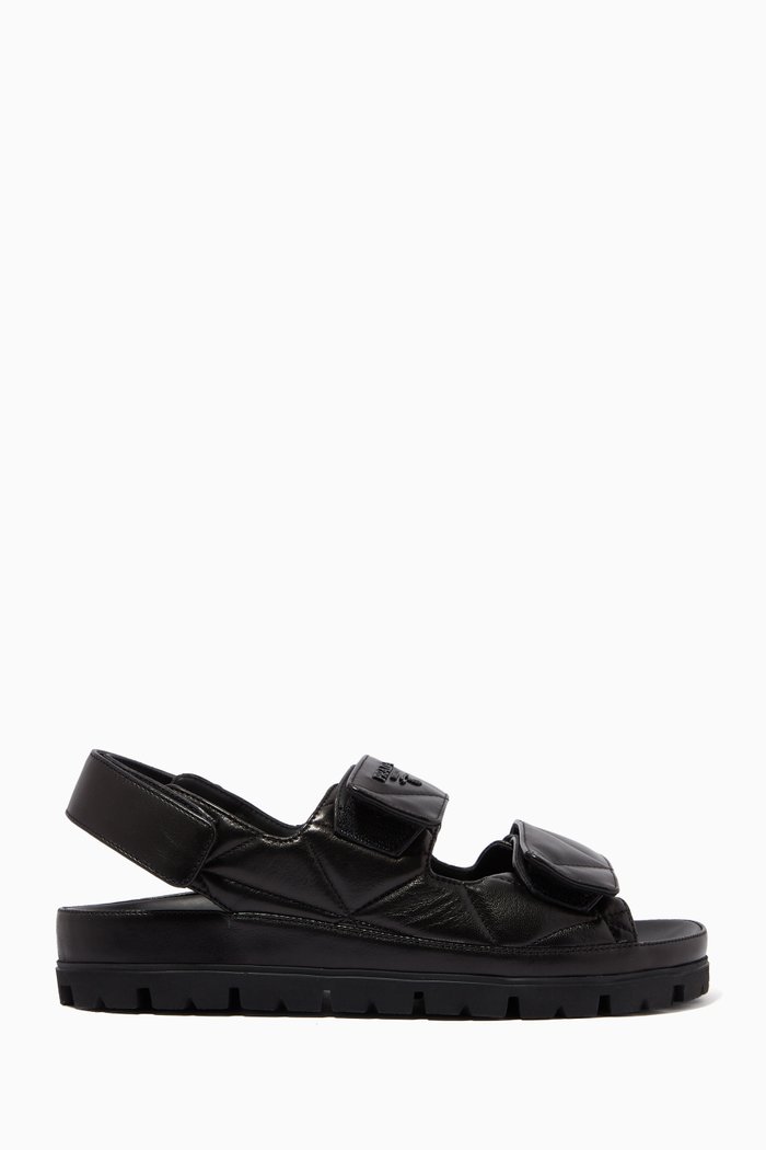 

Logo Sandals in Quilted Nappa, Black