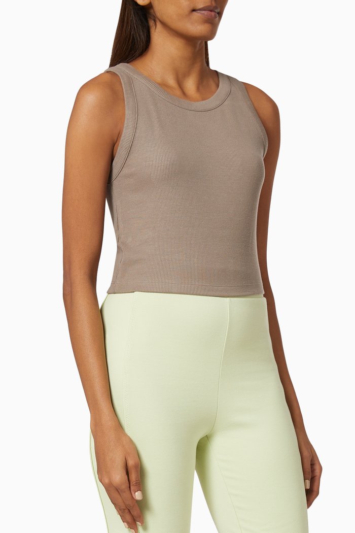 

Rib Tank Top in Tencel, Brown