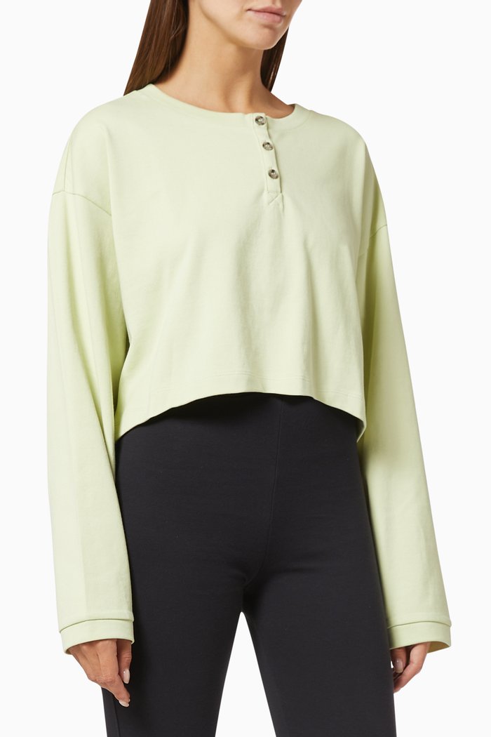 

Crop Top in Organic Cotton Jersey, Green