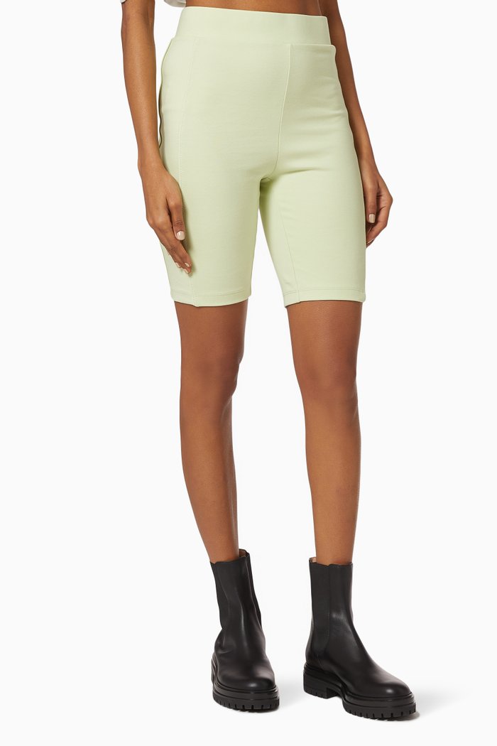 

Compact Panelled Cycling Shorts in Organic Cotton, Green