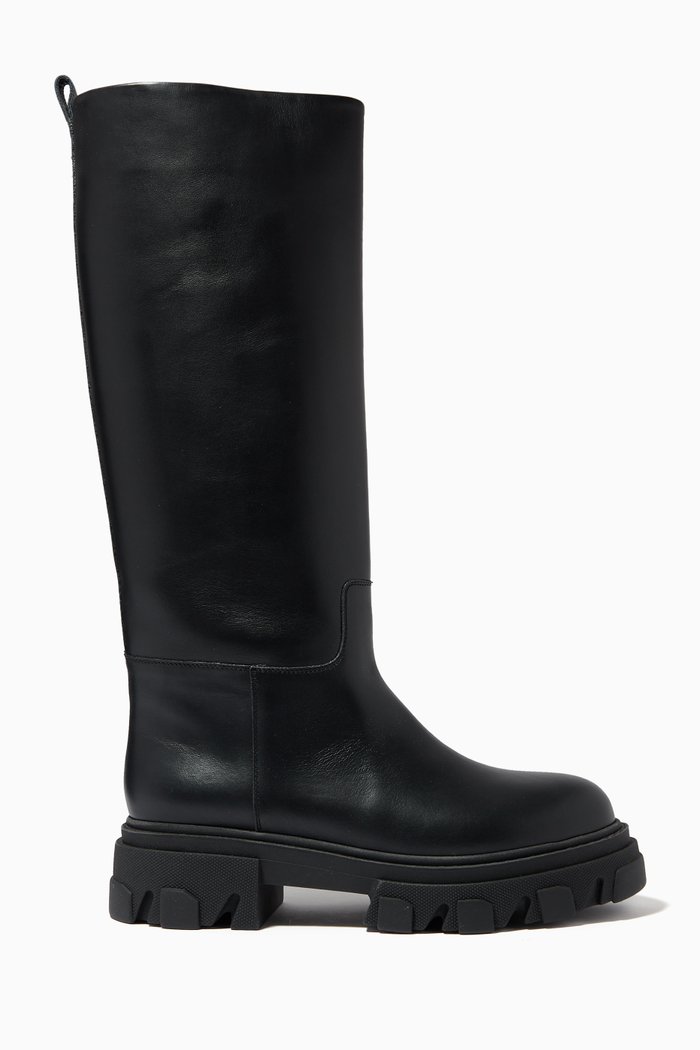 

x Pernille Teisbaek Combat Boots in Leather, Black