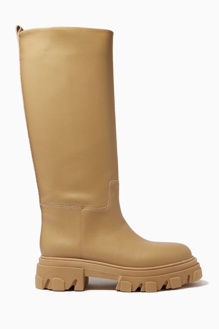 

x Pernille Teisbaek Combat Boots in Leather, Neutral