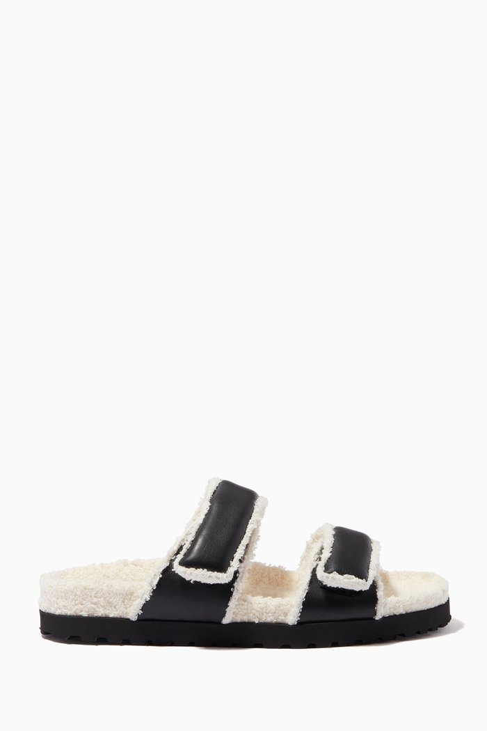 

x Pernille Teisbaek Perni 11 Platform Sandals in Leather & Sponge, Black