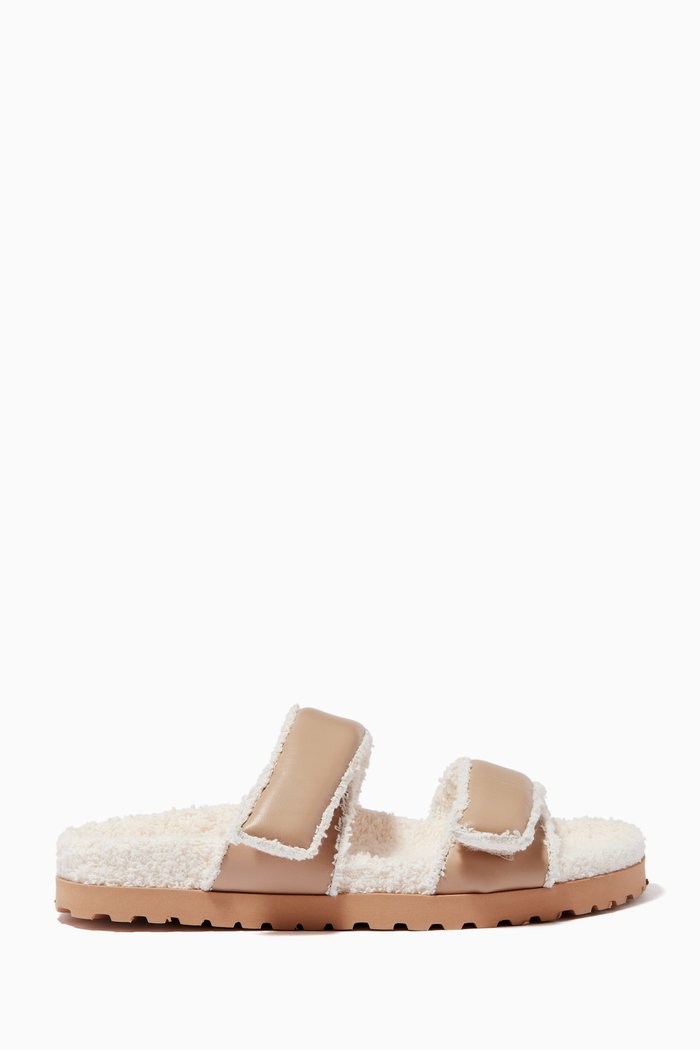 

x Pernille Teisbaek Perni 11 Platform Sandals in Leather & Sponge, Neutral