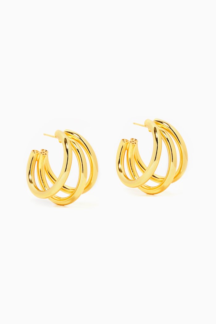 

Pure True Hoop Earrings in 18kt Gold-plated Brass