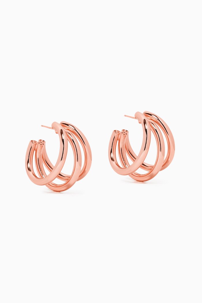 

Pure True Hoop Earrings in 18kt Rose Gold-plated Brass, Pink