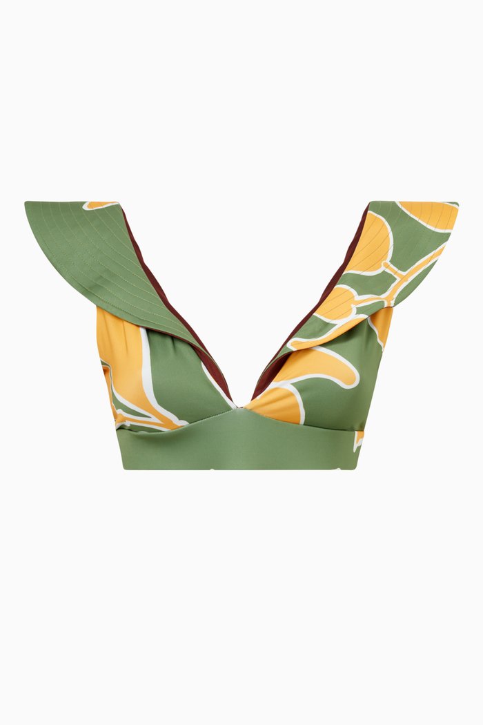 

Ave De Paraiso Reversible Bikini Top, Green