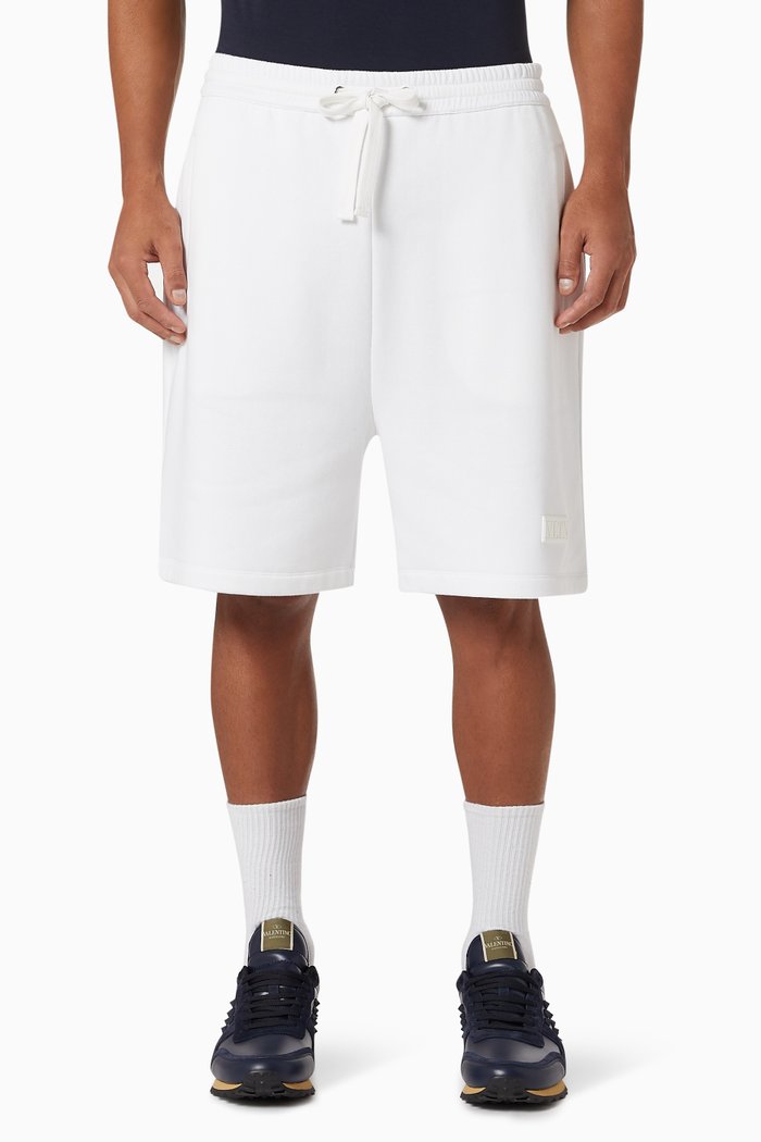 

VLTN TAG Bermuda Shorts in Jersey, White