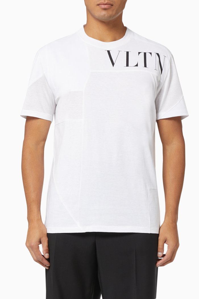 

VLTN T-shirt in Cotton Patchwork, White