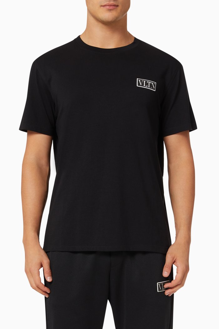 

VLTN TAG T-shirt in Cotton Jersey, Black