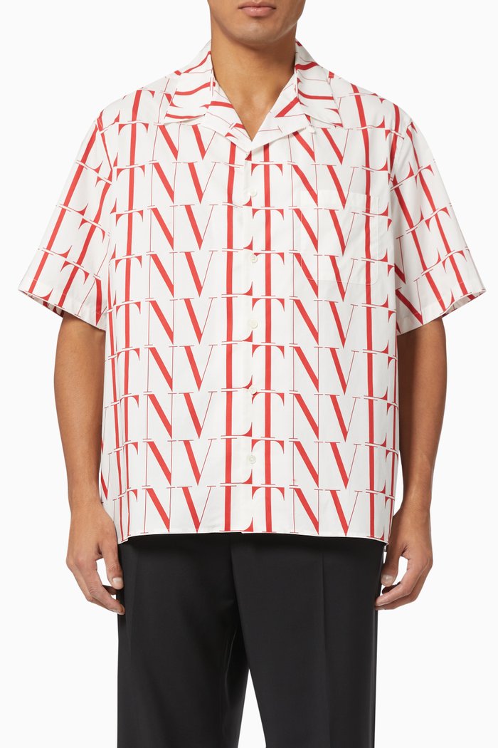 

VLTN TIMES Bowling Shirt in Cotton Poplin, White